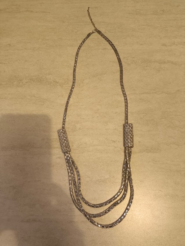 Collana Argentata con Strass