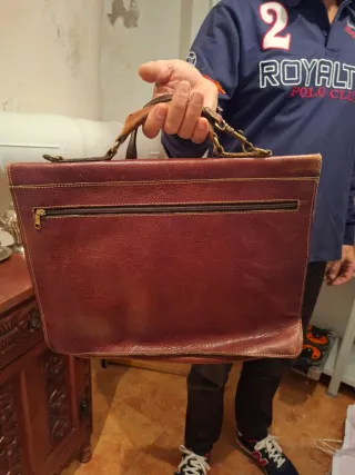 Maletín Cuero Genuino Vintage Marrón