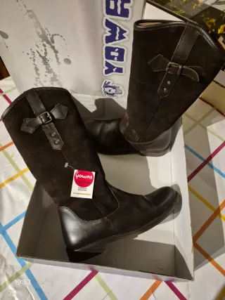 Botas altas YOWAS piel marrón Talla 38