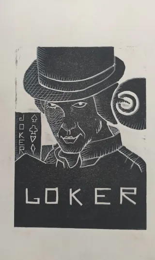 Impresión antigua de póker