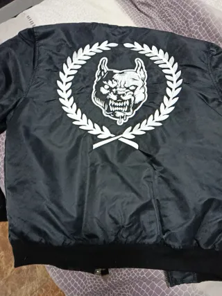 Chaqueta Bomber 100% Hardcore Negra y Verde