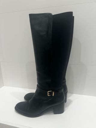 Botas altas piel Looky elástico negro