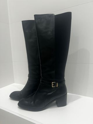 Botas altas piel Looky elástico negro