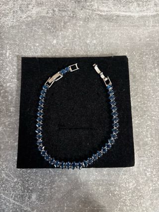 Bracciale tennis acciaio inossidabile blu