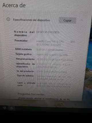 Torre HP 8100 i5-650 8GB RAM 32GB SSD W10LTSC iot.