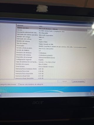 Portátil Acer Negro/Gris Básico  Acer Aspire 5750G