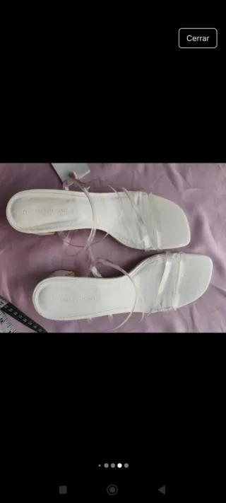Sandalias blancas tiras transparentes
