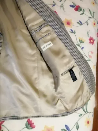 Americana Roy Robson cuadros beige y negro