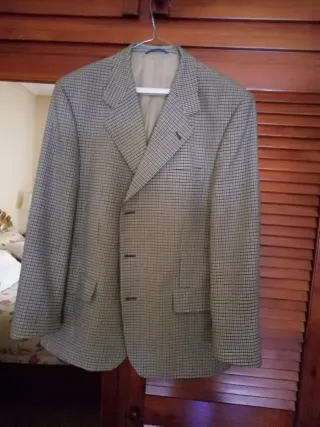 Americana Roy Robson cuadros beige y negro