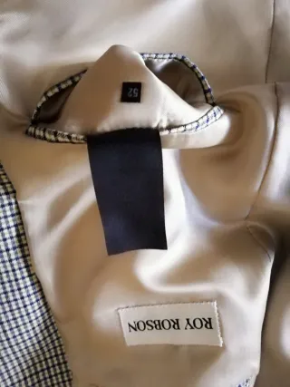 Americana Roy Robson cuadros beige y negro