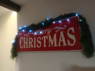 Cartel Merry Christmas Rojo