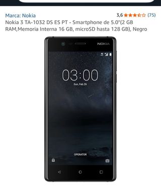 Móvil Nokia 3 TA Negro para reparar