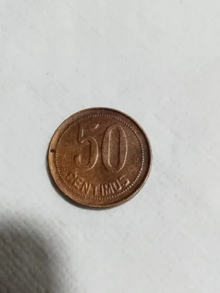 Moneda República Española 1937 Cobre 50 Ctmos