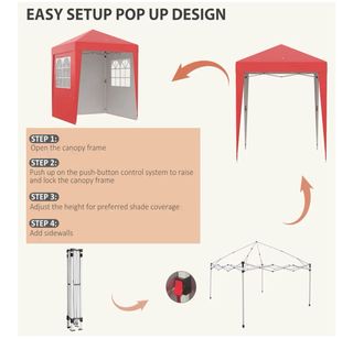Carpa Plegable 2x2 Roja para Camping pesca jardín