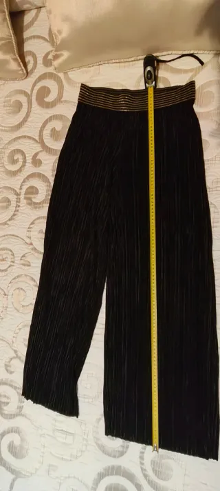 Pantalón Palazzo Negro Plisado