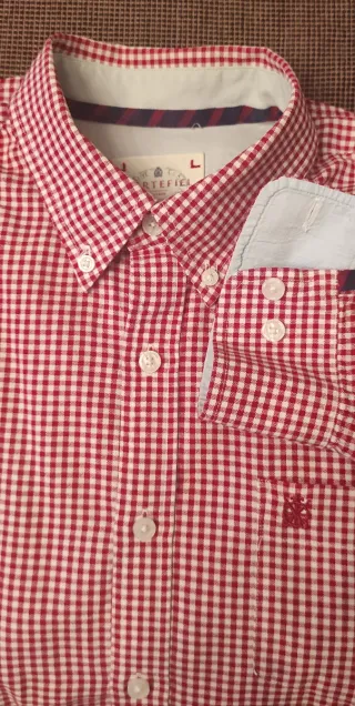 Camisa CORTEFIEL cuadros rojos Talla L