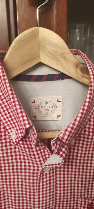Camisa CORTEFIEL cuadros rojos Talla L