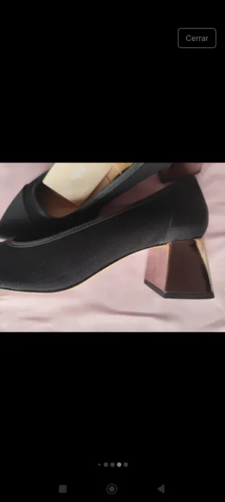 Zapatos negros tacón cuadrado nuevos
