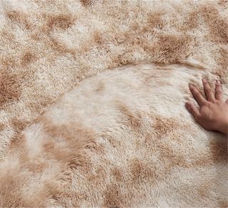 Alfombra Shaggy Beige y Marrón