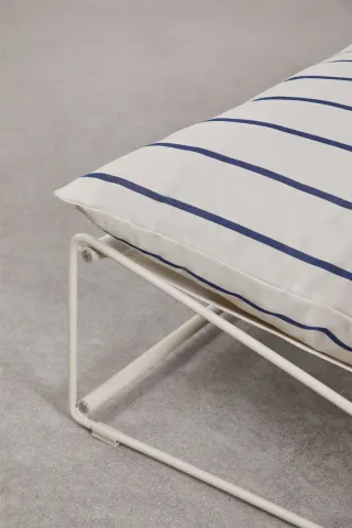 Sillón de exterior beige y azul