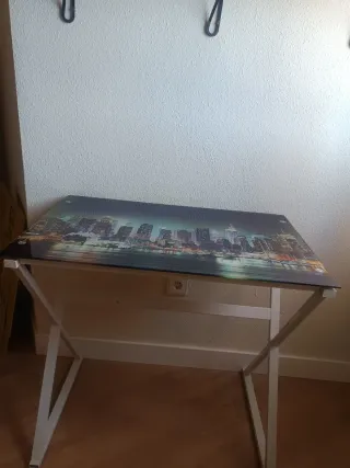 Mesa Escritorio Cristal Templado Skyline 50x80x77c