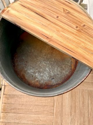 Mesa auxiliar rústica redonda