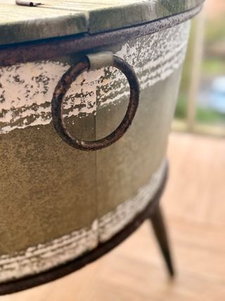 Mesa auxiliar rústica redonda