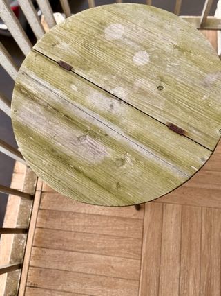Mesa auxiliar rústica redonda