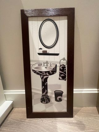 Set di 2 quadri bagno vintage