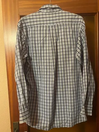 Camisa de cuadros hombre azul y gris