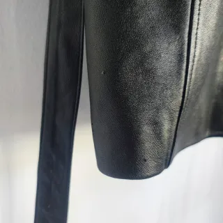 Chaqueta Piel Cortefiel 3/4 Trench Negra