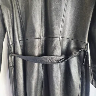 Chaqueta Piel Cortefiel 3/4 Trench Negra