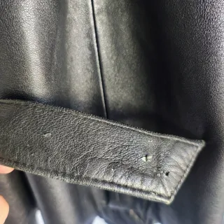 Chaqueta Piel Cortefiel 3/4 Trench Negra