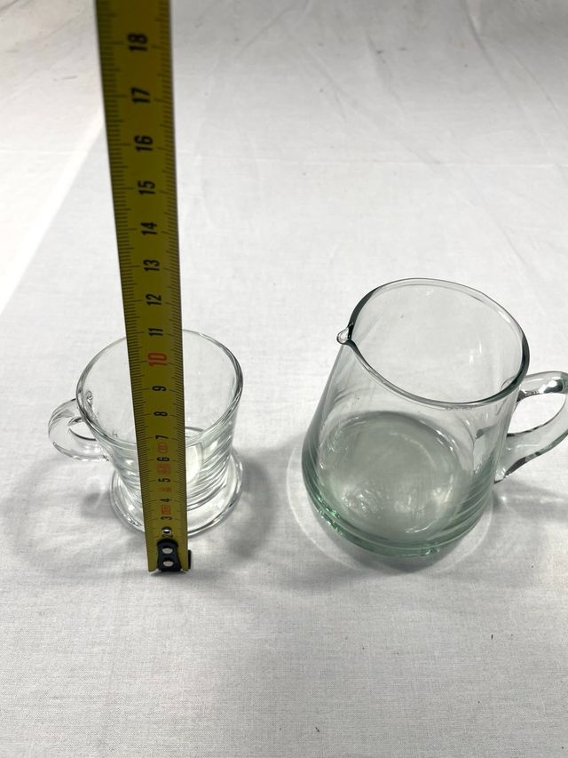 6 Tazas Café + Lechera Vidrio