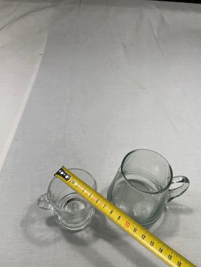 6 Tazas Café + Lechera Vidrio