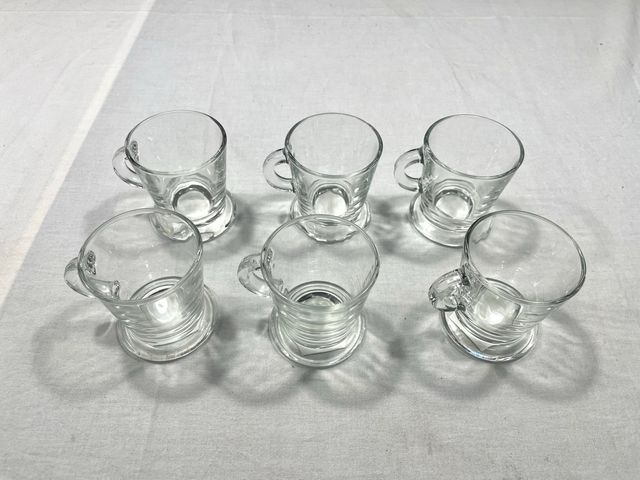 6 Tazas Café + Lechera Vidrio