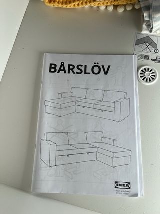 Sofá Chaise Longue Ikea Barslov Gris