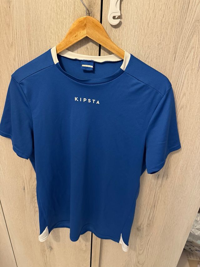 Camiseta deportiva Kipsta azul y blanca Talla M
