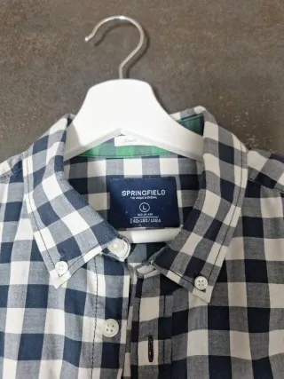 Camisa cuadros azul marino hombre