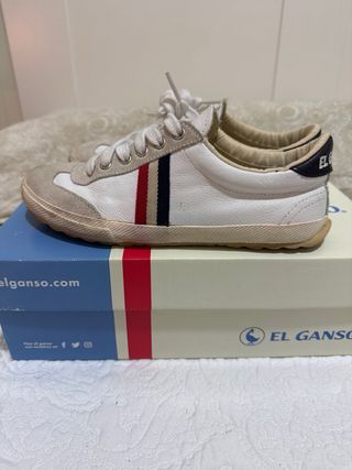 Zapatillas El Ganso Piel Mujer Blancas