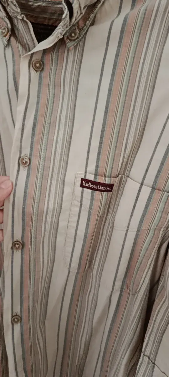Camisa Marlboro Classics Rayas Beige Multicolor