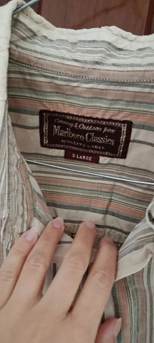 Camisa Marlboro Classics Rayas Beige Multicolor