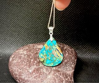 Colgante Crisocola Natural con plata 925