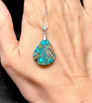 Colgante Crisocola Natural con plata 925