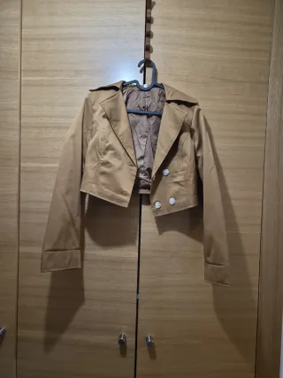 Conjunto blazer y falda marrón