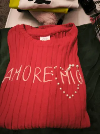 Zara Camiseta Manga Larga Amore Mio