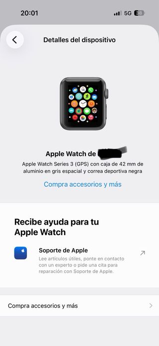 Apple Watch Series 3 Negro/Plata