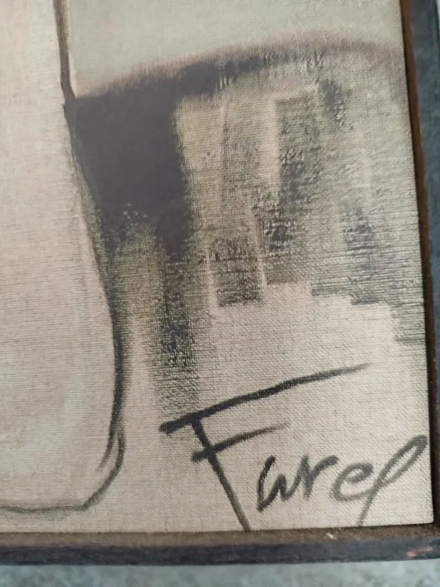 Cuadro musical jazz naranja y blanco