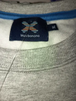 Sudadera Blue Banana Gris con Diseño X