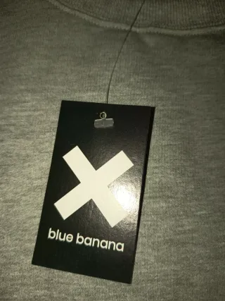 Sudadera Blue Banana Gris con Diseño X